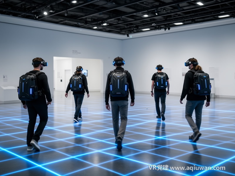 大空间VR党建体验馆多人协同行走技术演示 - VR党建网制作